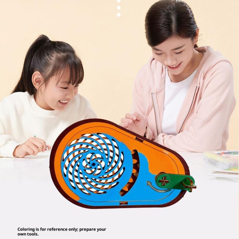 Science Kit - Kreatives DIY STEM-Lernspielzeug Holz-Optische-Illusion-Spinner-Set für Kinder