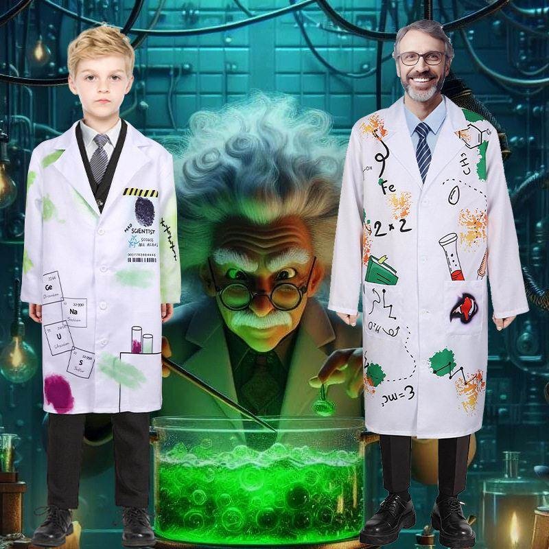Science Nursery - Kinder-Verrückter-Wissenschaftler-Kostümset Halloween-Aufführung Wissenschaftsexperiment-Outfit Kleinkind-Kindergarten-Aktivitäts-Event