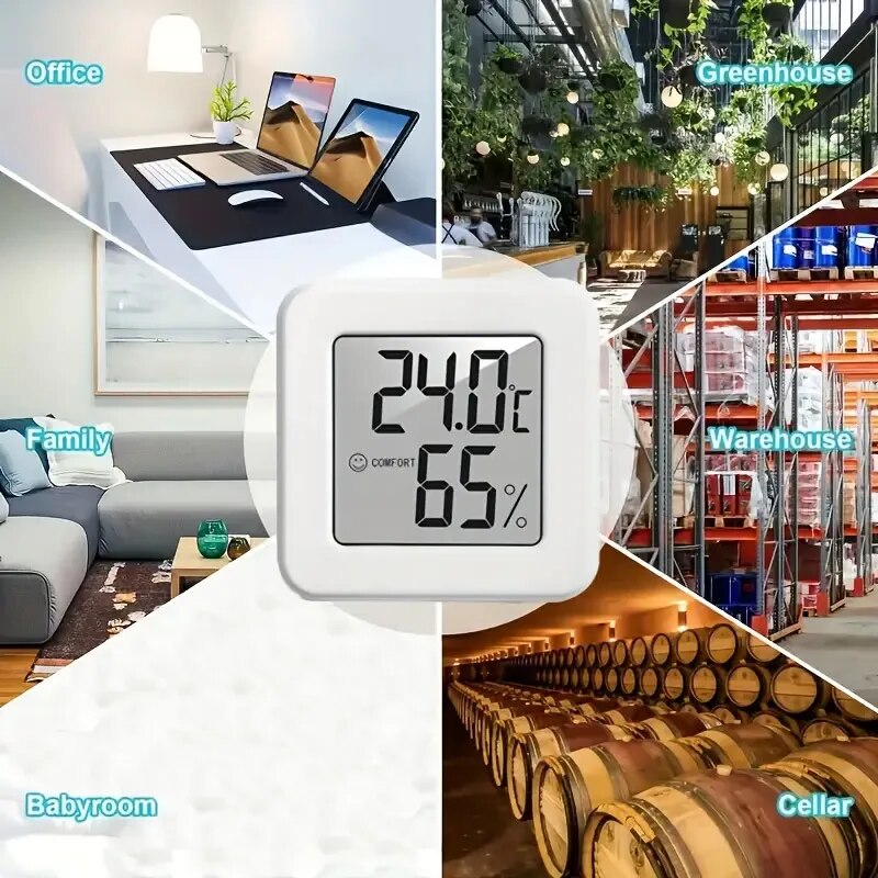 Weather Station Indoor - Digitales Hygrometer-Thermometer, Innenthermometer, Temperaturanzeige, Mini-LCD-Wetterstation, Sensor