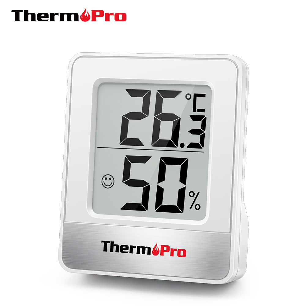 Weather Station Indoor - ThermoPro TP49 Mini-Wetterstation Innenthermometer Hygrometer Schwarz