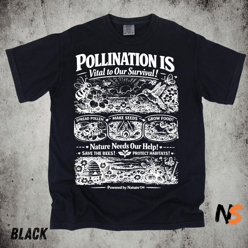Science Nature - Bee Pollination Vintage-Shirt, Retro-Blumen-Grafik-T-Shirt, Earth Day