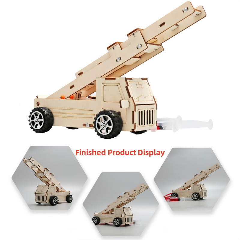 Science Project Diy - DIY-Modellbausatz für Holzleiter, Feuerwehrauto für Kinder