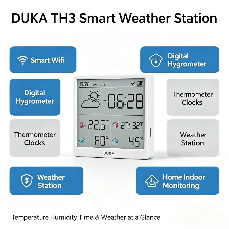 DUKA TH3 WLAN-Smart-Temperatur – Weather Station Indoor Bewertung und Preis