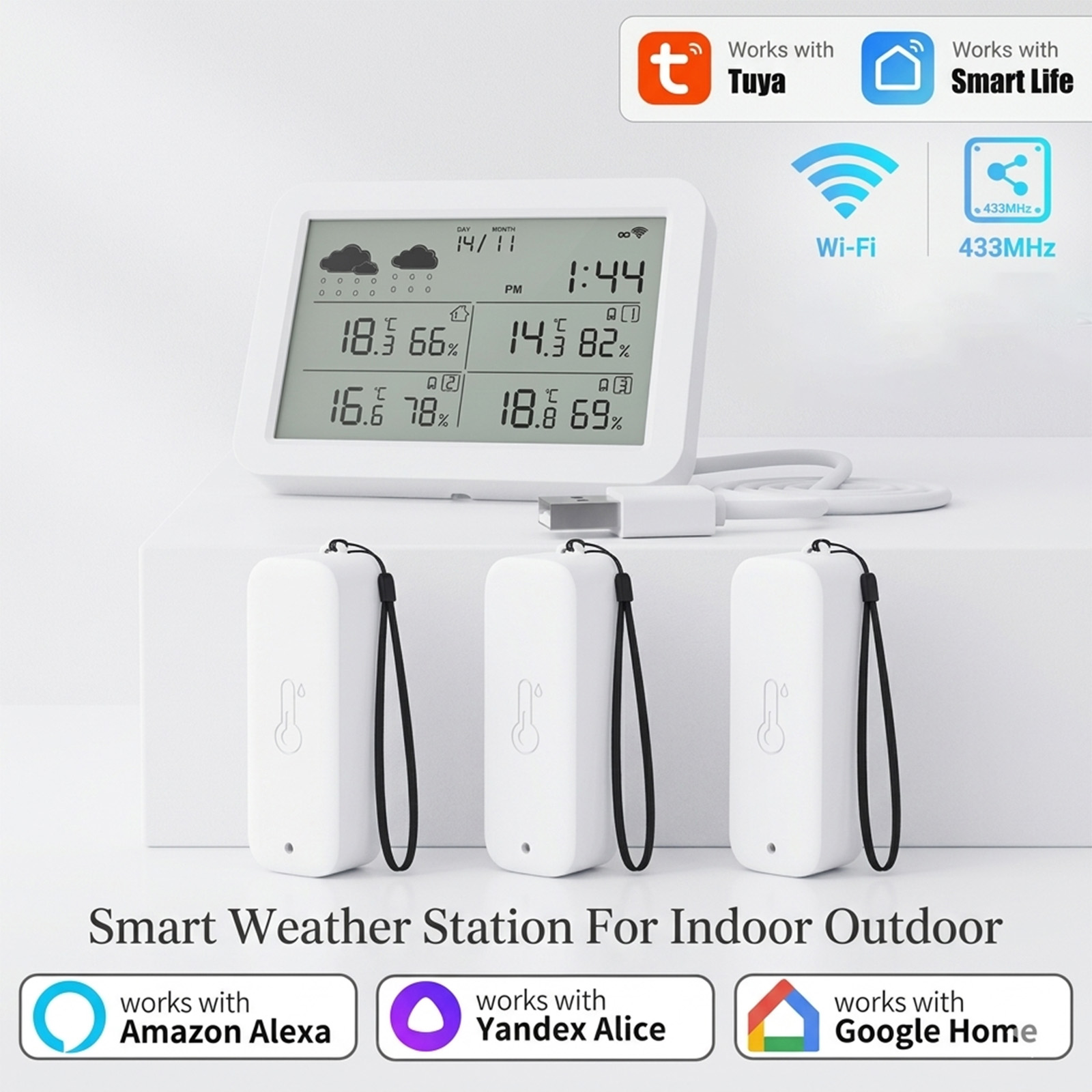 Tuya WiFi+RF433 Wetterstation, – Weather Station Indoor Bewertung und Preis